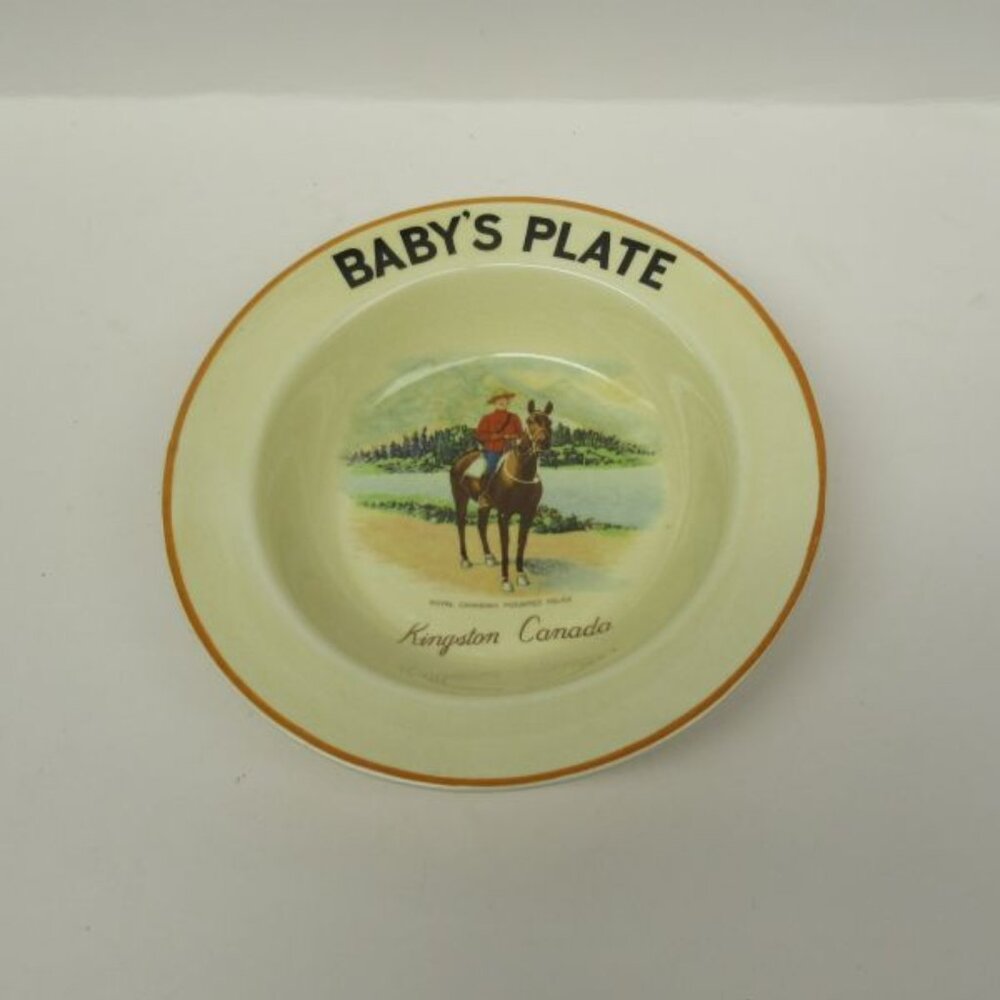 Dovey Pottery England 6 1/2 Inch BABY's Plate Royal Canadian Mounted Police